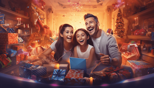Illustration depicting the joy and convenience of online shopping