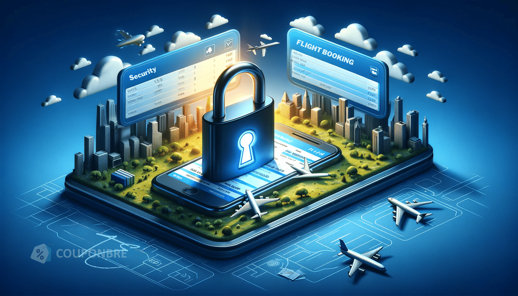 VPN for secure flight bookings illustration