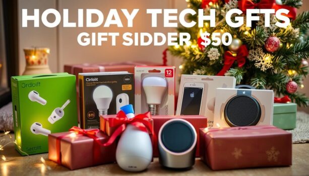 Holiday tech gifts under Christmas tree